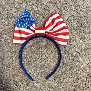 Patriotic American Flag Bow Headband - Red, White & Blue